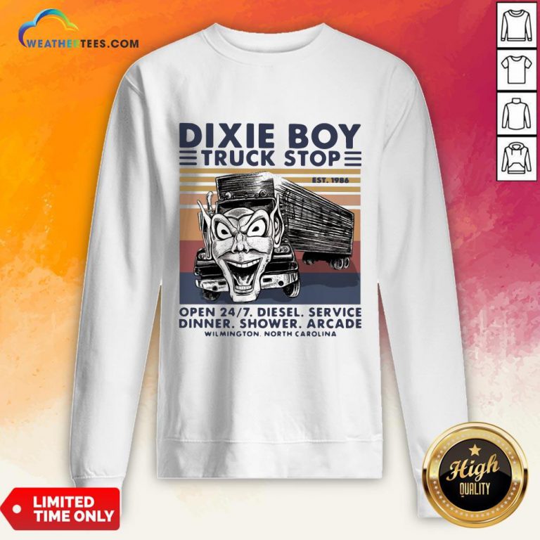 Red Dixie Boy Truck Stop Open 24 7 Diesel Service Vintage Sweatshirt - Design By Weathertees.com
