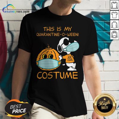 Snoopy Face Mask Joe Cool This Is My Quarantine O Ween Costume V-neck