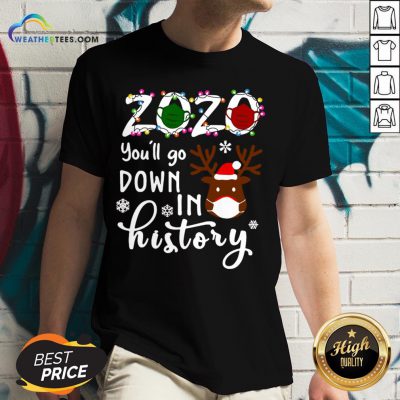 Things Gnomies 2020 You’ll Go Down In History Christmas V-neck - Design By Weathertees.com