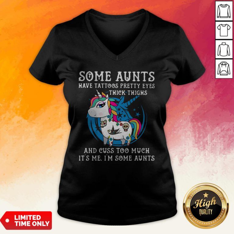 Unicorn Some Auk Thighs And Cuss Tots V-neck