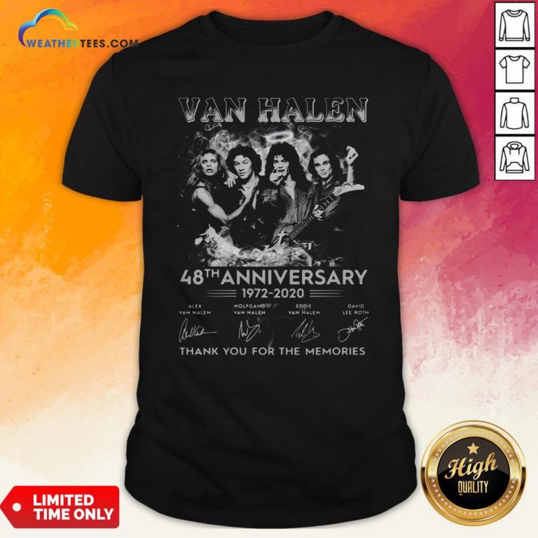 Van Halen 48Th Anniversary 1972 2020 Thank You For The Memories Shirt