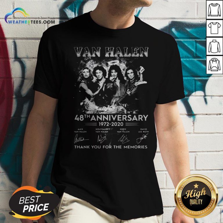 Van Halen 48Th Anniversary 1972 2020 Thank You For The Memories V-neck