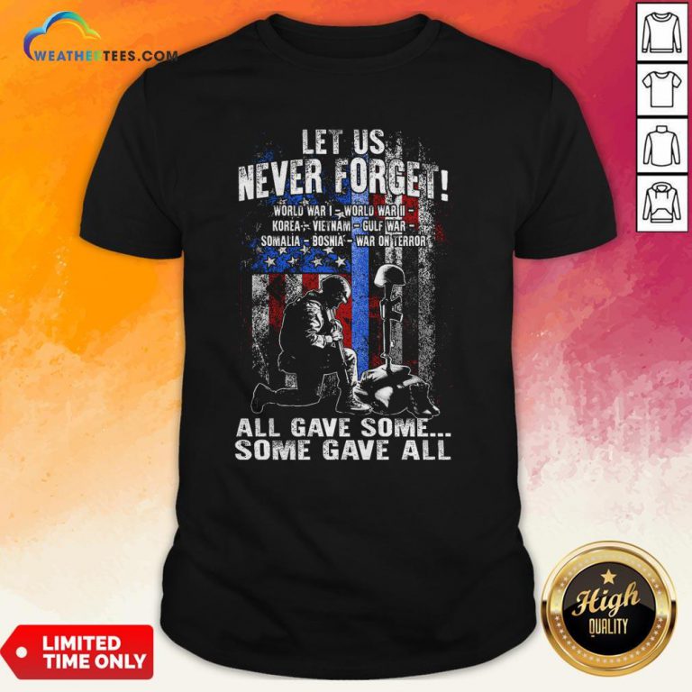 Veteran Let Us Never Forget All Gave Some Some Gave All Shirt