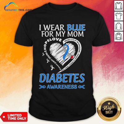 Went I Wear Blue For My Mom Never Give Up Determination Family Fight Strength Diabetes Awareness Shirt - Design By Weathertees.com