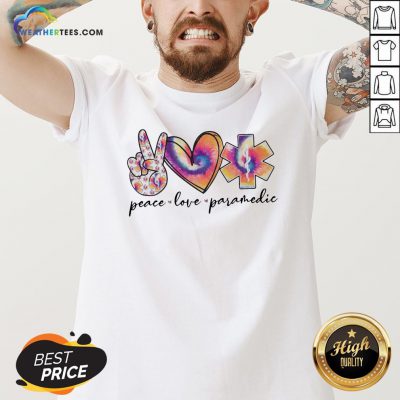 Wonder Peace Love Paramedic Colorful V-neck - Design By Weathertees.com