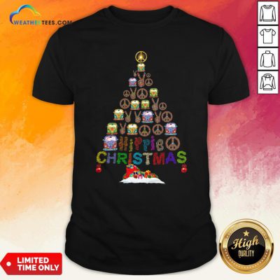 Beauty Peace Hippie Bus Christmas Tree Shirt - Design By Weathertees.com
