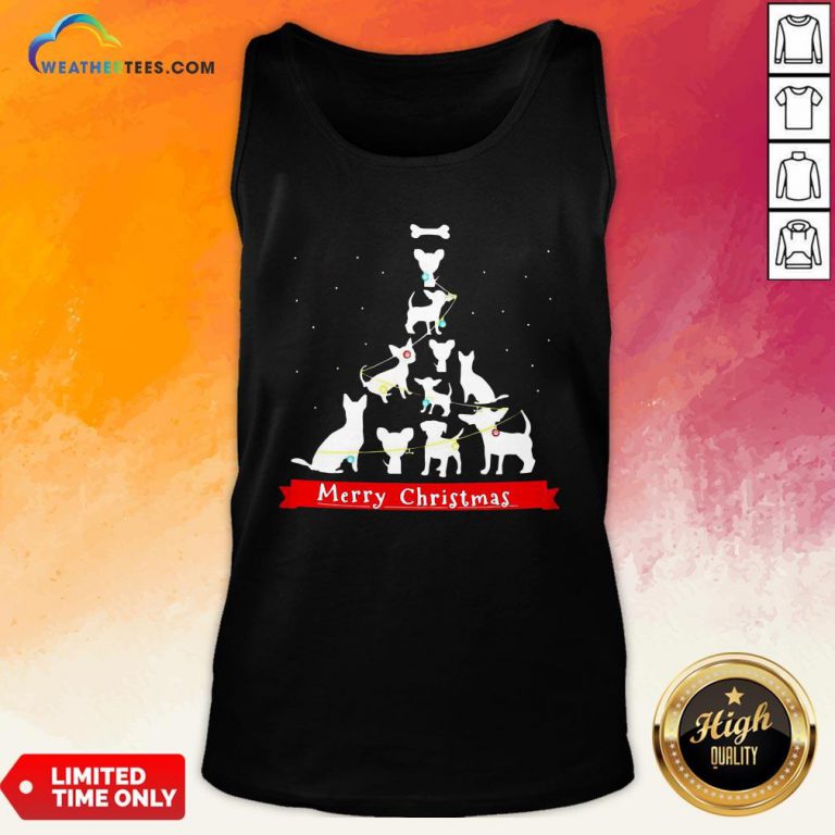 Best Dogs Tre Merry Christmas Ugly Tank Top - Design By Weathertees.com