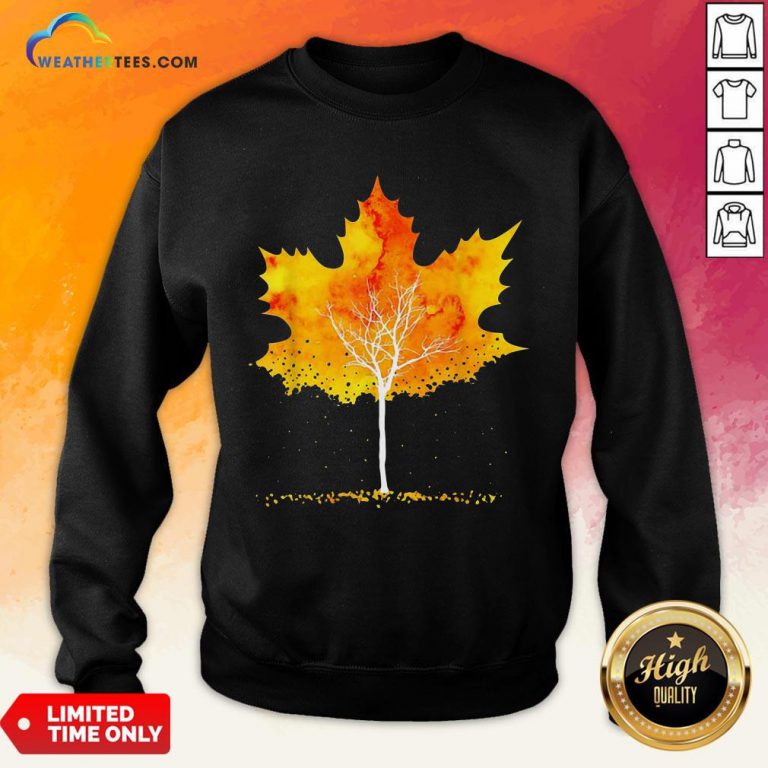 Best Maple Leaf Autumn Tree Orange Fall Leaves Season Sweatshirt- Design By Weathertees.com
