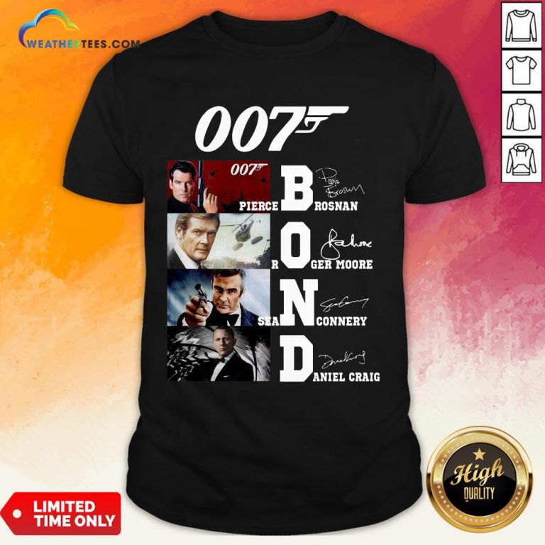 Brown James Bond 007 Pierce Brosnan Roger Moore Sean Connery Daniel Craig Signatures Shirt - Design By Weathertees.com