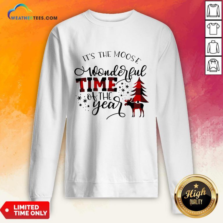Fun It’s The Moose Wonderful Time Of The Year Christmas Sweatshirt - Design By Weathertees.com