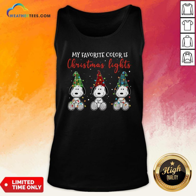 Good Snoopy My Favorite Color Is Christmas Lights Tank Top - Design By Weathertees.com