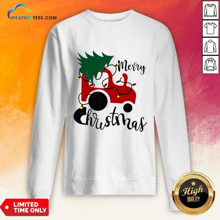 Hot Merry Christmas Tractor Sweat Sweatshirt - Design By Weathertees.com