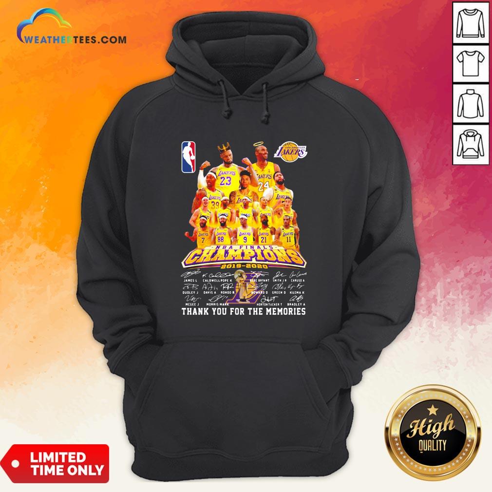 If Los Angeles Lakers Nba Finals Champions 2019 2020 Thank You For The Memories Signatures Hoodie- Design By Weathertees.com