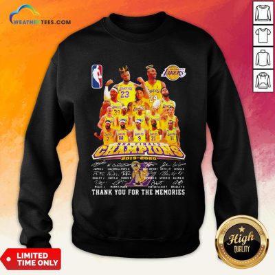 If Los Angeles Lakers Nba Finals Champions 2019 2020 Thank You For The Memories Signatures Sweatshirt - Design By Weathertees.com