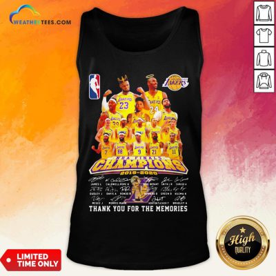 If Los Angeles Lakers Nba Finals Champions 2019 2020 Thank You For The Memories Signatures Tank Top - Design By Weathertees.com