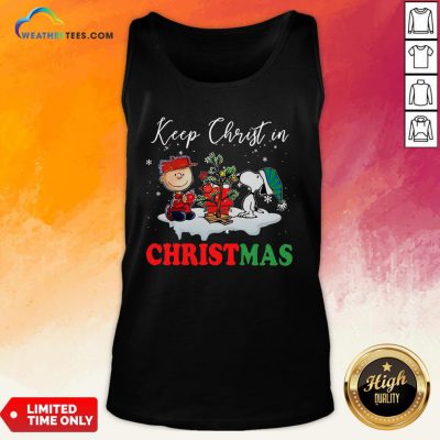 Keep Snoopy And Charlie Brown Keep Christ In Christmas 2020 Tank Top- Design By Weathertees.com