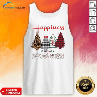Look Happiness Is Being A School Nurse Christmas Tank Top - Design By Weathertees.com