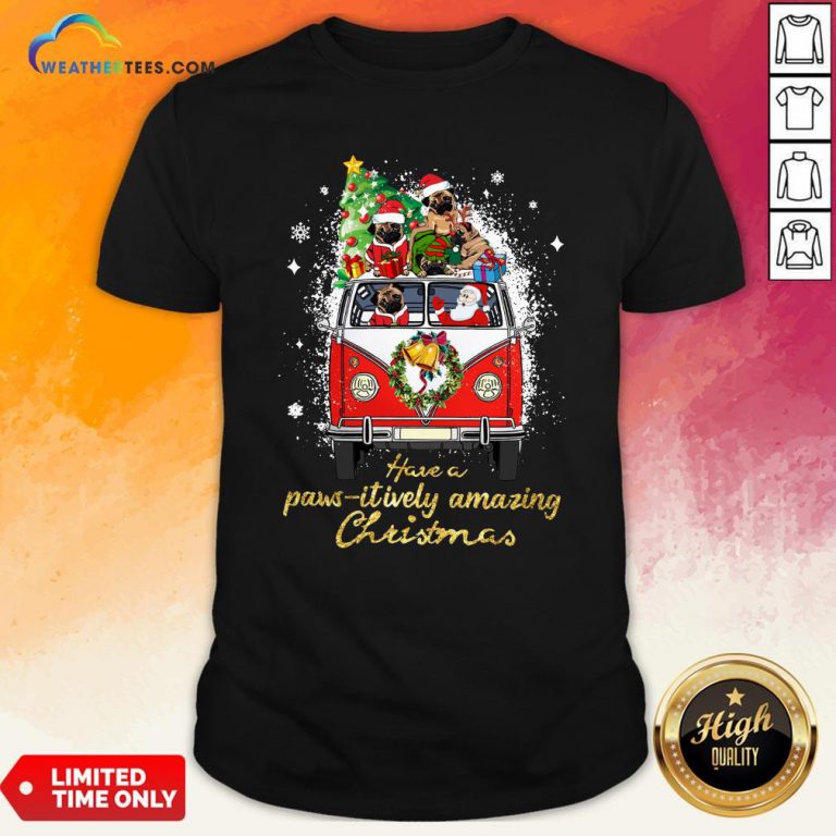 My Pug And Satan Claus Have A Pawsitively Amazing Christmas Shirt - Design By Weathertees.com