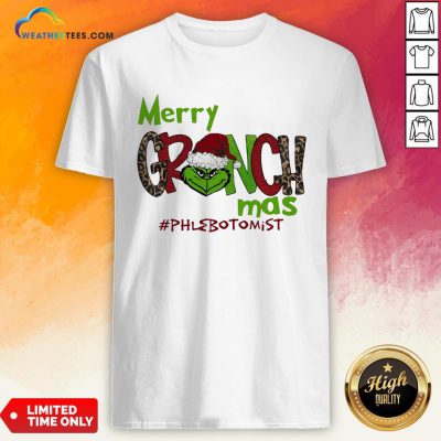 Nice Premium Merry Grinchmas Phlebotomist Christmas Shirt - Design By Weathertees.com
