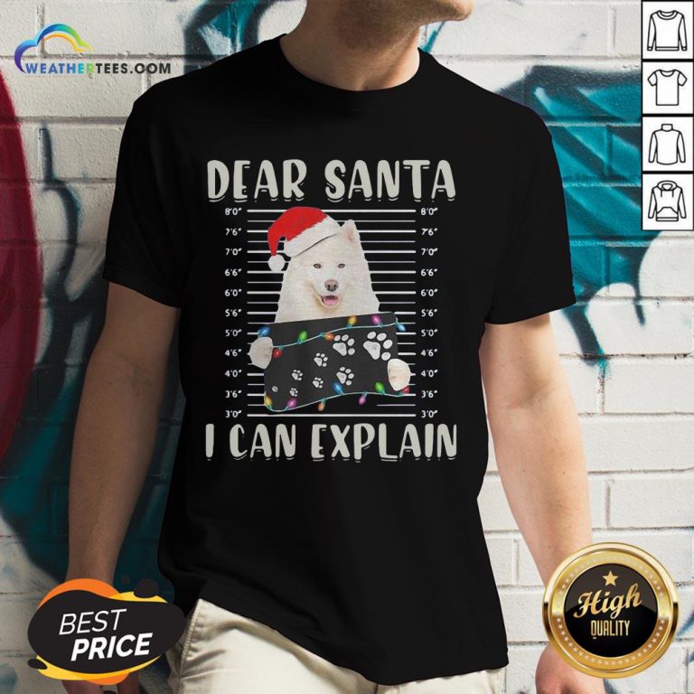 Official Dear Santa I Can Explain Light Christmas V-neck - Design By Weathertees.com