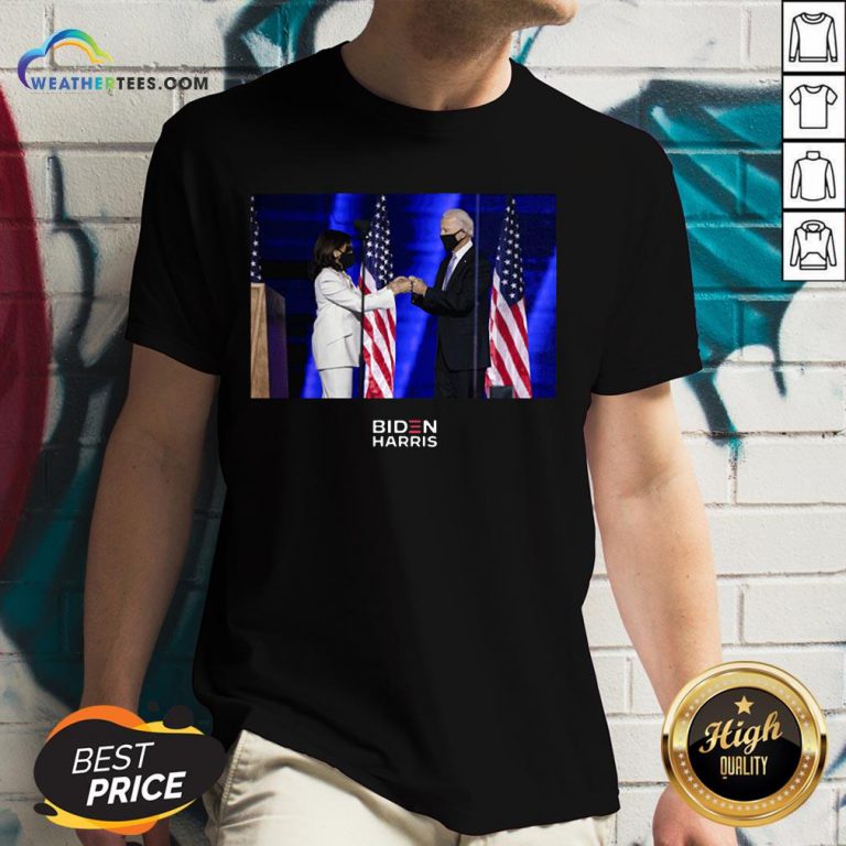 Official Victory Fist Bump Navy Us 2020 V-neck - Design By Weathertees.com