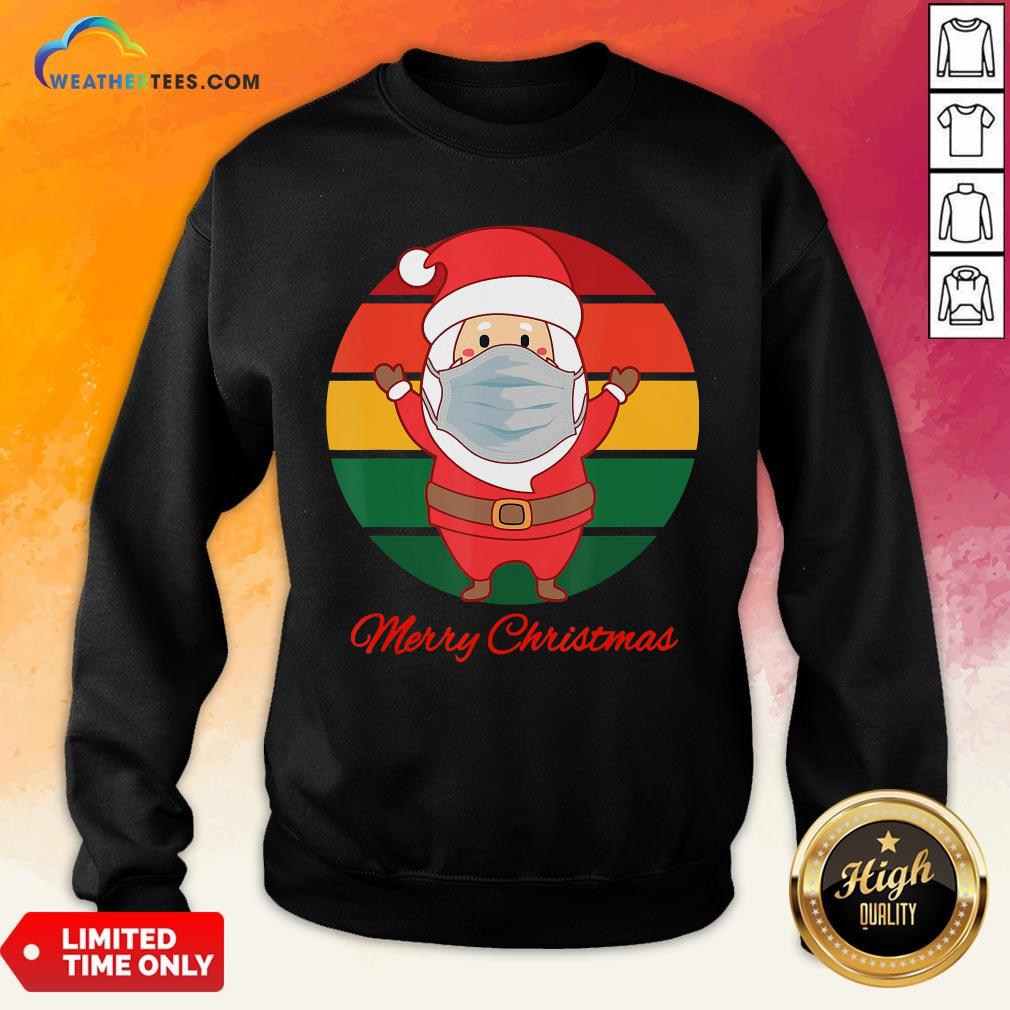 Pig Santa Mask Father Christmas Holidays Vintage Sunset Sweatshirt - Design By Weathertees.com