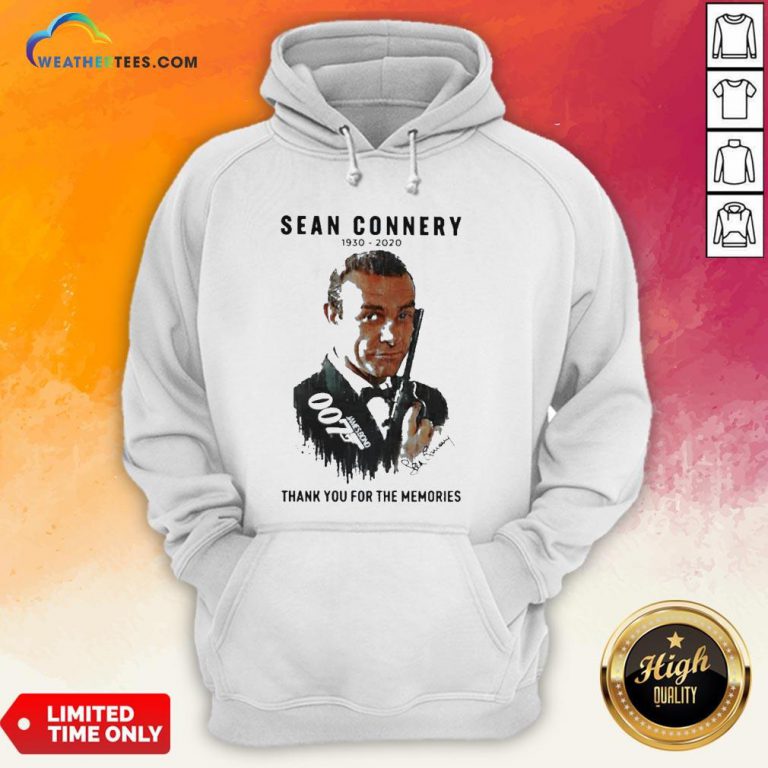 Premium Sean Connery 1930 2020 Thank You For The Memories Signatures Hoodie- Design By Weathertees.com