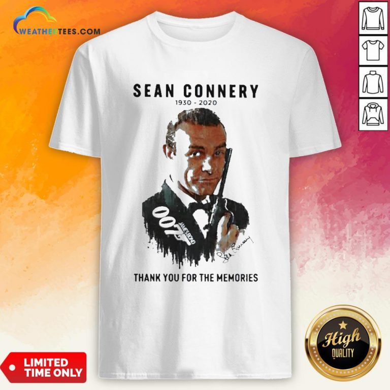 Premium Sean Connery 1930 2020 Thank You For The Memories Signatures Shirt- Design By Weathertees.com