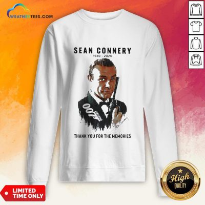 Premium Sean Connery 1930 2020 Thank You For The Memories Signatures Sweatshirt - Design By Weathertees.com