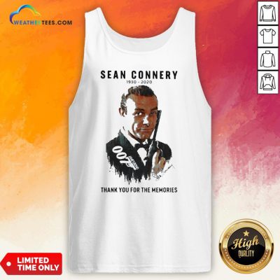 Premium Sean Connery 1930 2020 Thank You For The Memories Signatures Tank Top - Design By Weathertees.com