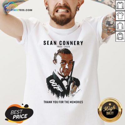 Premium Sean Connery 1930 2020 Thank You For The Memories Signatures V-neck - Design By Weathertees.com