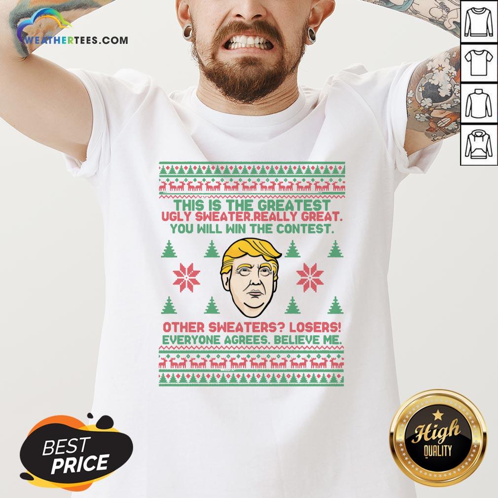  Premium Trump This Is The Greatest Ugly Sweater Really Great You Will Win The Contest Other Christmas V-neck- Design By Weathertees.com