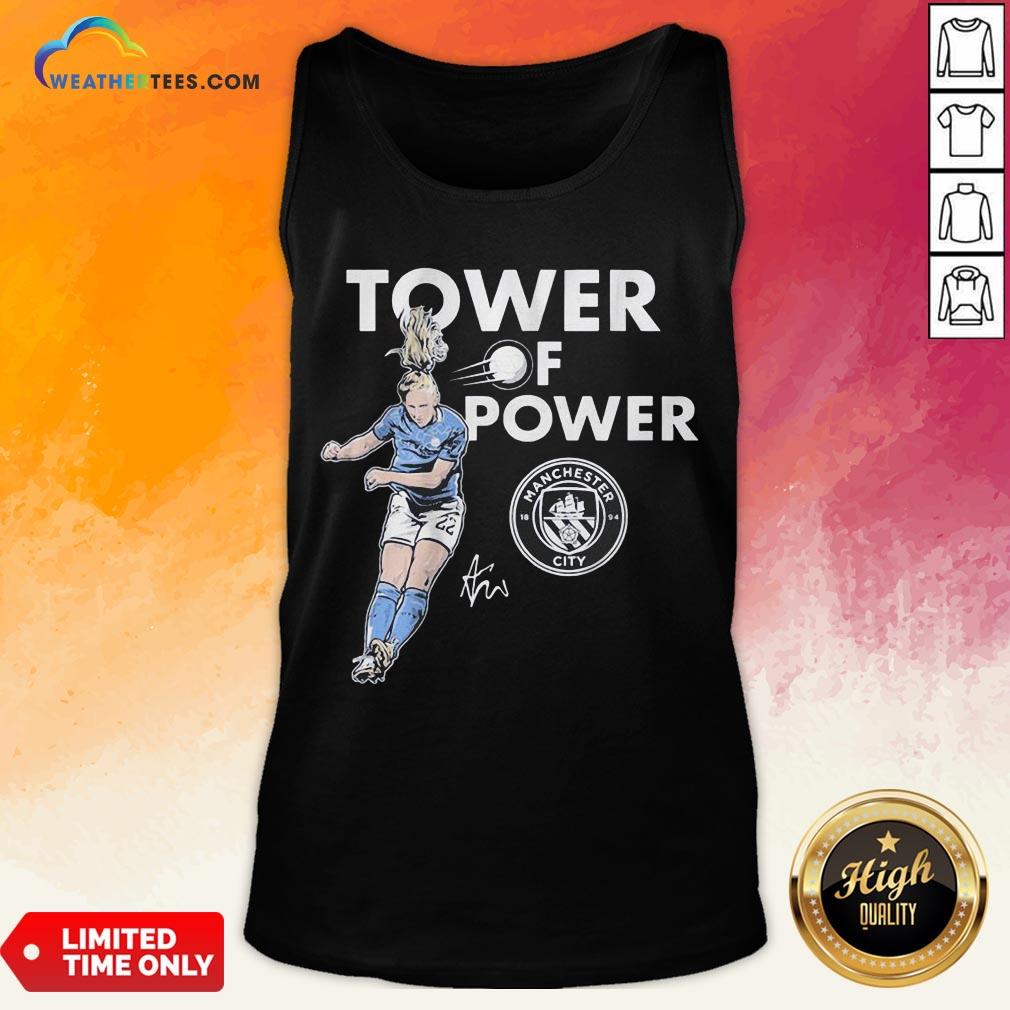 Talk Kristie Mewis Tower Of Power Manchester City Signature Tank Top- Design By Weathertees.com
