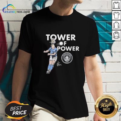 Talk Kristie Mewis Tower Of Power Manchester City Signature V-neck - Design By Weathertees.com