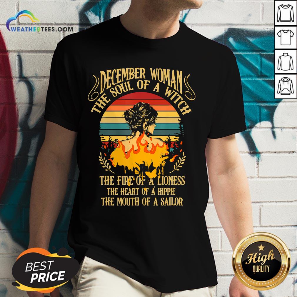  Thought December Woman The Soul Of A Witch Camper Camping Vintage V-neck- Design By Weathertees.com