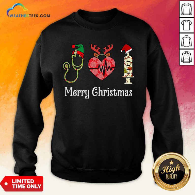 Vibe Funny Nurse Merry Christmas Sweatshirt - Design By Weathertees.com
