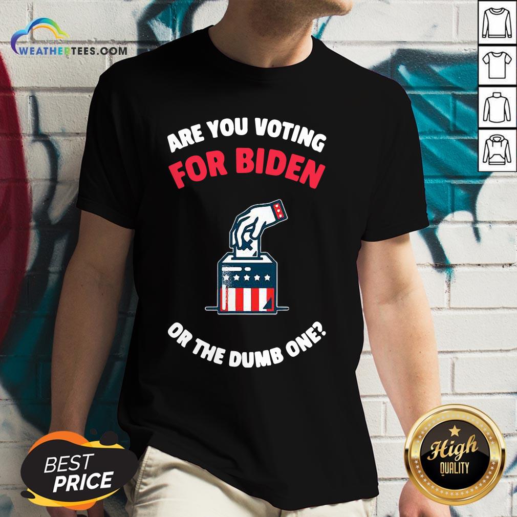 Which Are You Voting For Biden Or The Dumb One American Flag Election V-neck - Design By Weathertees.com