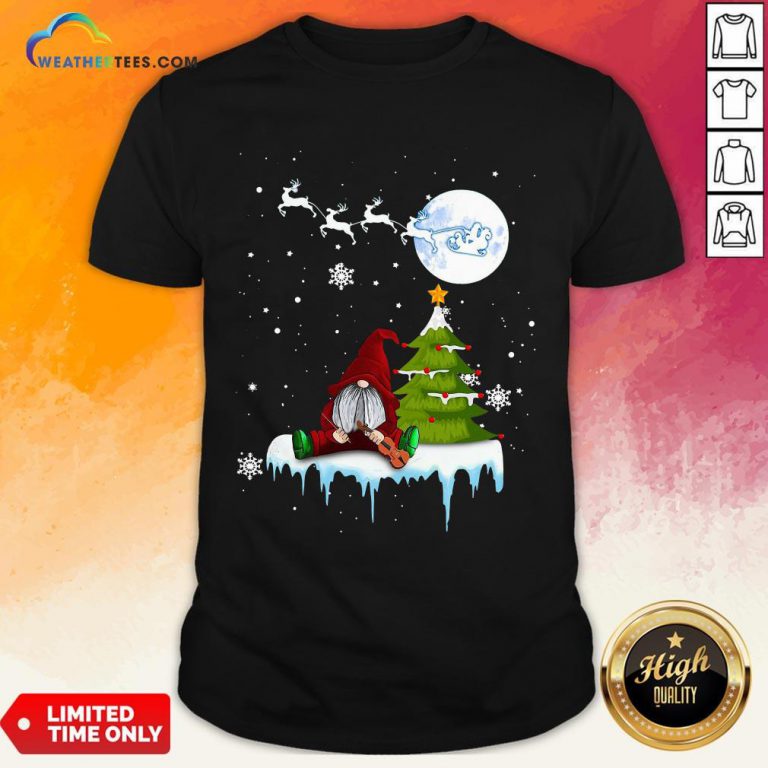 Young Funny Gnome Play Violin Merry Christmas Shirt - Design By Weathertees.com