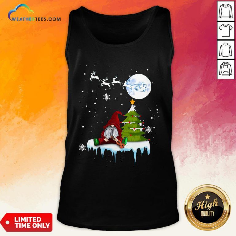 Young Funny Gnome Play Violin Merry Christmas Tank Top- Design By Weathertees.com