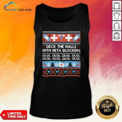 Deck The Halls With Bet A Blockers Tank Top - Design By Weathertees.com