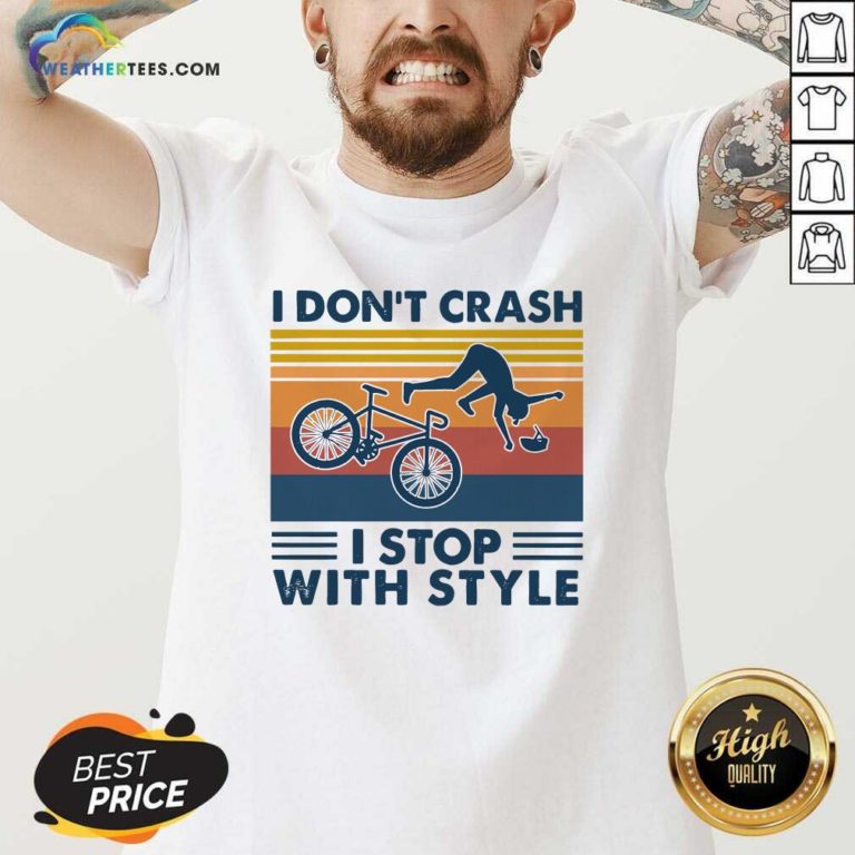 I Don’t Crash I Stop With Style Vintage Retro V-neck - Design By Weathertees.com