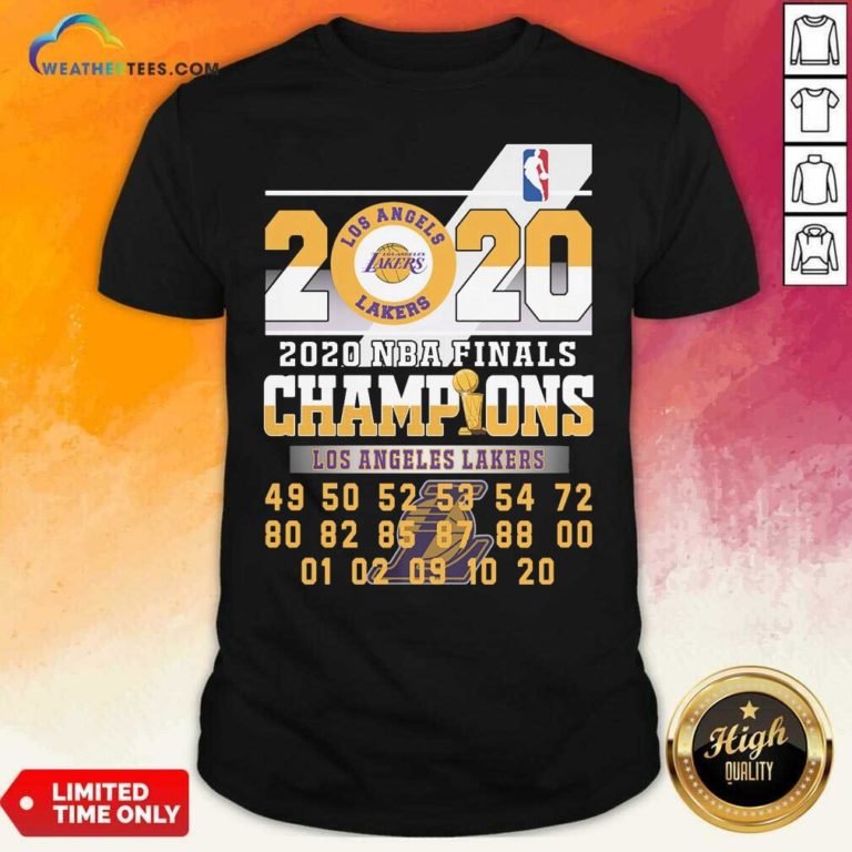 Los Angeles Lakers 2020 Nba Finals Champions 49 50 52 53 54 Shirt - Design By Weathertees.com