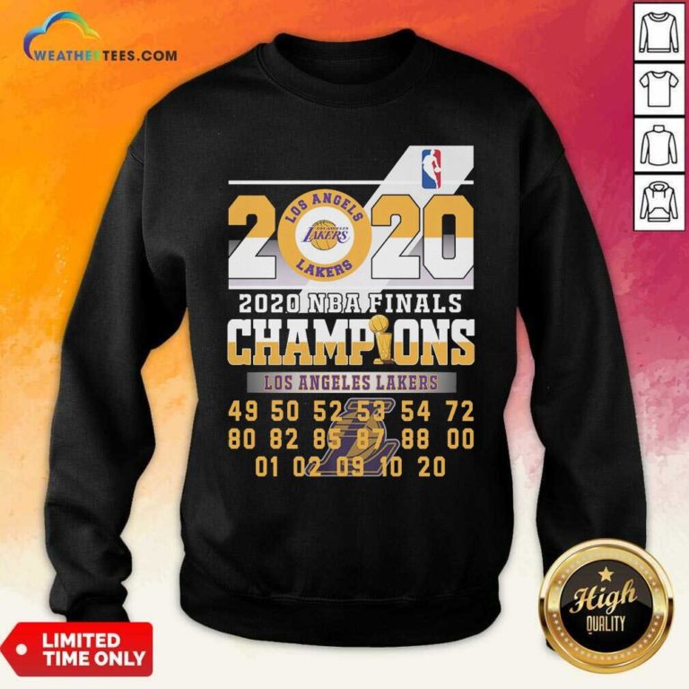 Los Angeles Lakers 2020 Nba Finals Champions 49 50 52 53 54 Sweatshirt - Design By Weathertees.com