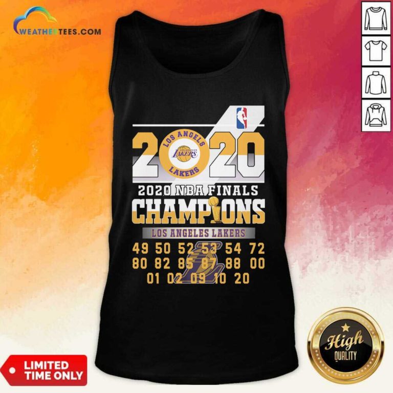 Los Angeles Lakers 2020 Nba Finals Champions 49 50 52 53 54 Tank Top - Design By Weathertees.com