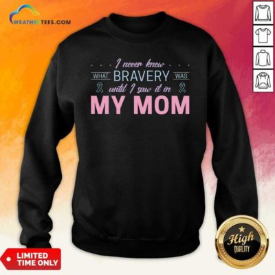 I Never Knew What Bravery Was Until I Saw It In My Mon Ribbon Sweatshirt - Design By Weathertees.com