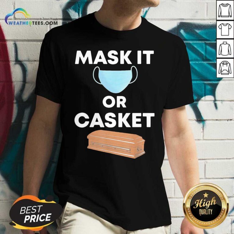 Mask It Or Casket V-neck - Design By Weathertees.com