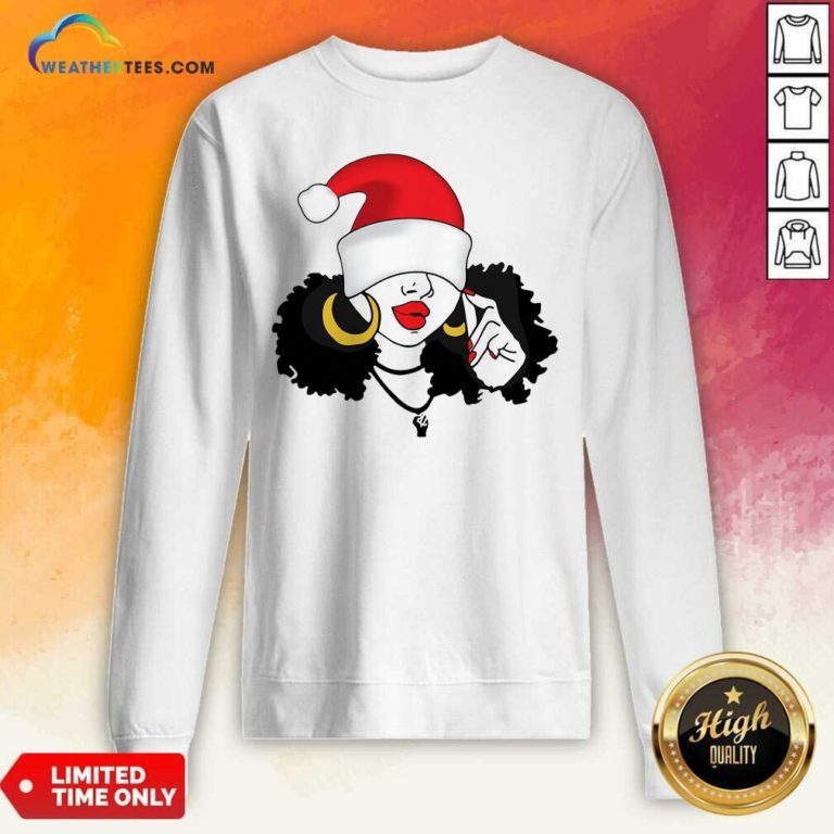 Merry Christmas Black Girl Magic Sweatshirt - Design By Weathertees.com