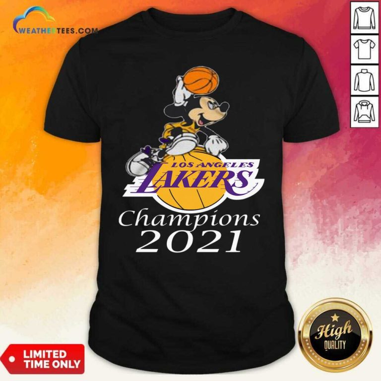 Mickey Mouse Los Angeles Lakers Champions 2021 Shirt - Design By Weathertees.com