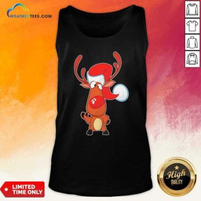 Reindeer Santa Christmas Tank Top - Design By Weathertees.com