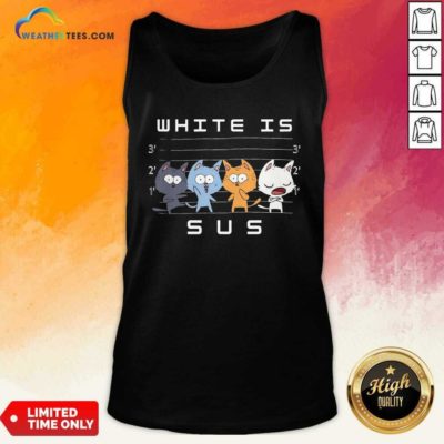 White Is Sus The Cat Tank Top - Design By Weathertees.com